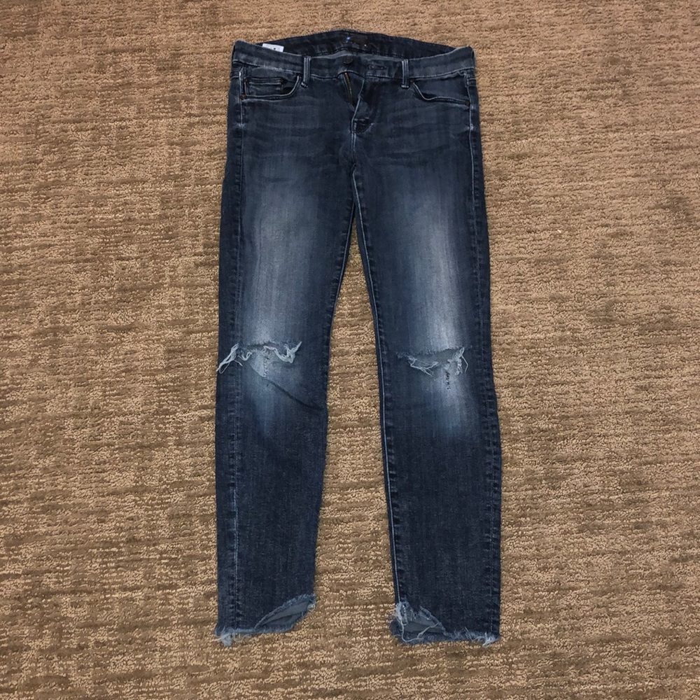 MOTHER looked ankle fray jeans